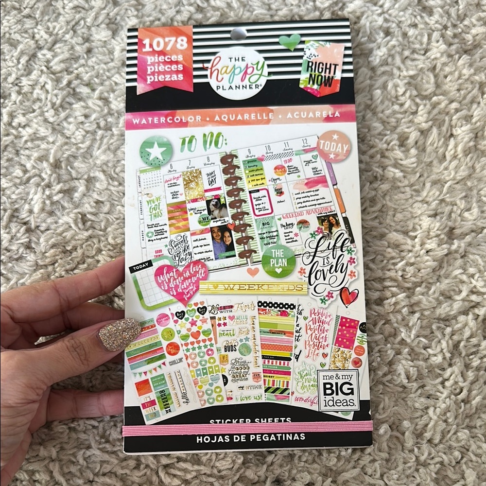 💚The Happy Planner Sticker Sheets Watercolor Sticker Book